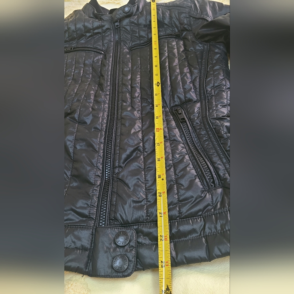 The North Face Black Fitted Quilted Puffer Moto Style Jacket Size S Excellent! - Picture 11 of 16